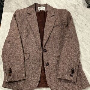 Vintage Wool Tweed Herringbone Blazer